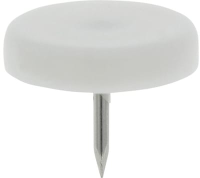 TARROX Meubelglijder Kunststof Spijkerbaar rond wit Ø 20 mm, 16 stuks