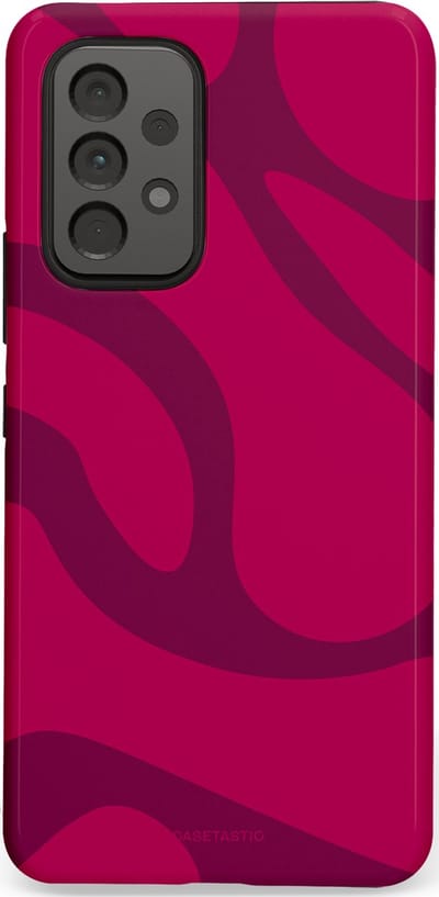 Casetastic hoesje geschikt voor Samsung Galaxy A53 (2022) 5G - Dubbellaagse bescherming - Violet Paarse Golven - Fashion Case - Roze