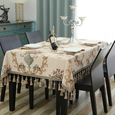 Luxe Jacquard Tafelkleed Kwastje Hanger Chenille Stof Rechthoekig Tafelkleed Europees Koffietafelkleed voor Woonkamer 140x180cm