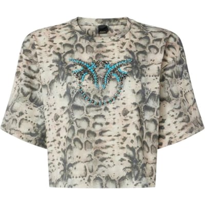 T-shirt vrouw Pinko - terni t-shirt trui slang - beige
