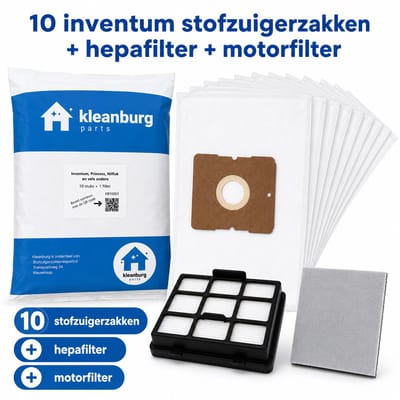 Kleanburg® - Geschikt voor Inventum - Onderhoudsset - 10 Stofzuigerzakken - 2 Filters