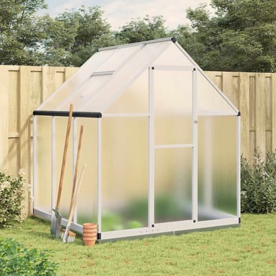 vidaXL - Tuinkas - met - basisframe - 169x169x202 - cm - aluminium - zilverkleurig