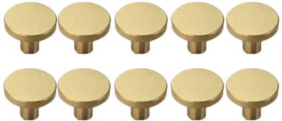 Dailygoods- Kastknop Gouden Geborsteld Messing - 10 Stuks - Handgreep - Deurknop - Meubelknop - Eenvoudig te installeren - Modern design - Deurgreep