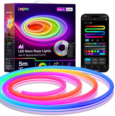LEPRO N1 AI LED Strip 5 Meter RGB - Slimme Ledstrip met AI Muziekmodus - App en Afstandsbediening - Dimbaar - Ledstrips voor Binnen