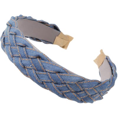Bandeau en jean pour femme Design Nœud Large Cerceau Large à Bord Rétro Accessoires de Cheveux Quotidien Party Haute Qualité Pratique Usage Quotidien gray