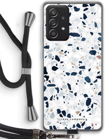 Case Company® - Hoesje met koord geschikt voor Samsung Galaxy A52s 5G hoesje met Koord - Terrazzo N°1 - Telefoonhoesje met Zwart Koord - Bescherming aan alle Kanten en Over de Schermrand