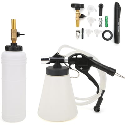Kit Purgeur de Liquide de Frein Pneumatique Outil de Remplacement pour Vidange d'Huile avec Stylo Testeur pour Automobiles Remorques Camping-cars black