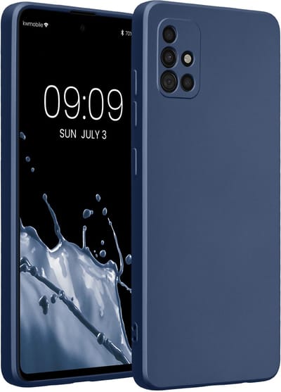 kwmobile metallic telefoonhoesje van TPU - geschikt voor Samsung Galaxy A51 - Flexible case voor smartphone - In metallic blauw