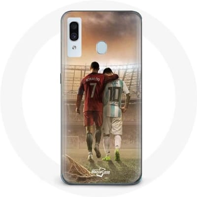 Coque - MANIACASE - Samsung Galaxy A30 - Souple - Sportif - Cristiano Ronaldo Messi GOAT