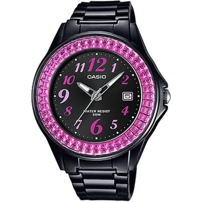 Casio YOUTH serie-schijf drie wijzers kwartsuurwerk Japans en Koreaans horloge dameshorloge zwart wijzerplaat LX-500H-1B zwart