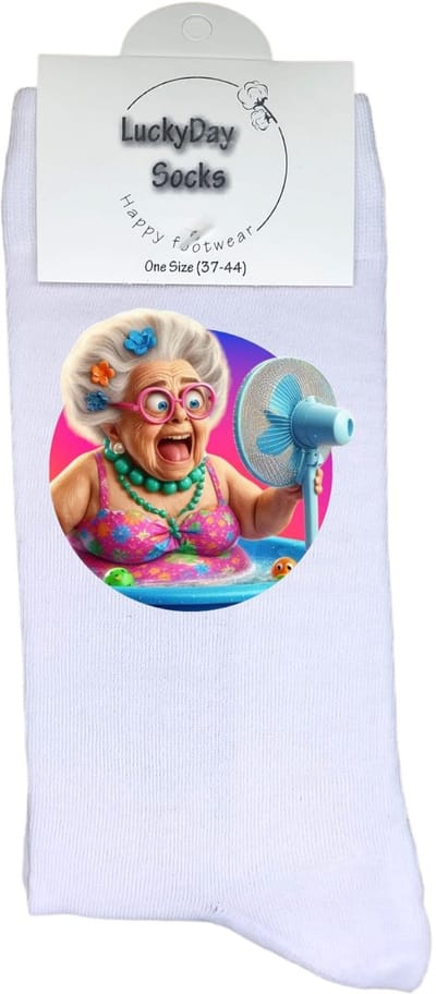 LuckyDay Socks - Oma sokken - Grappige oma - Verjaardag cadeau vrouw en man - Vrolijke sokken - Valentijns cadeau - Kerst sokken - Grappige sokken - Leuke dames en heren sokken - Moederdag - Vaderdag - Socks maken Happy - Maat 37-44