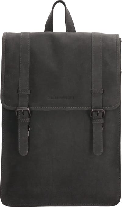 Hide & Stitches Idaho Rugzak 15,6 inch (34.5x19.4 cm) - 100% Leer - Zwart