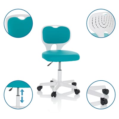 Kinder bureaustoel KIDDY TOP W Blauw hjh OFFICE