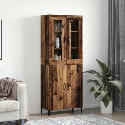 vidaXL - Highboard - 2 - st - Oud - hout - 69,5 - x - 34 - x - 180 - cm - Bewerkt - hout