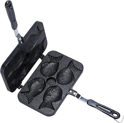 Toastie Maker - Wafelijzer Pan - Buiten Koken - Dubbelzijdig Bakken - 37.5 cm - Zwart