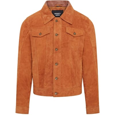 Heren Trucker Geit Su�de Westerse Leren Jeansjas - Yangon