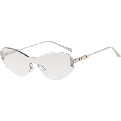 Vintage Kattenoog Zonnebril Dames Retro Randloos Ovaal Zonnebrillen Snoepkleuren Oogkleding Designer Merk Oculos De Sol