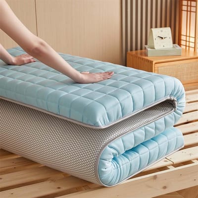 Japanse Futon Matras - Vloermat Gastenmatras - Logeren en Reizen - Opvouwbaar en Compressie - 90 x 200 cm - Grijs