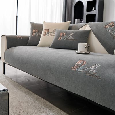 Fluwelen Bankhoes Vier Seizoenen Universeel Antislip Stof Bankhoes Kleur Geborduurd Bankkussen Eenvoudig Modern Bankkussen 70x70cm 1pcs