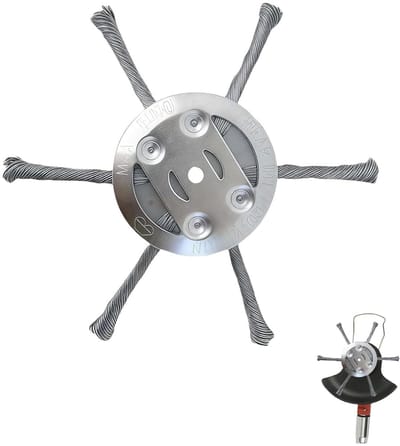 Onkruidborstel Grastrimmer - Staaldraad Opzetstuk - Voegen Reinigen - Zes Koppen Ontwerp - 150 mm Diameter