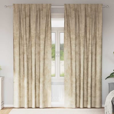 vidaXL Velvet Gordijnen 2 st Crème 225 x 140 cm Fluweel
