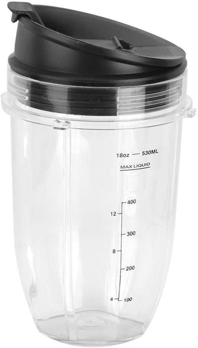 Dailygoods- Reservebeker 600 ml - Deksels/onderdelen - Herbruikbaar - ABS/PC - Transparant - Geschikt voor Nutri BlendMax - Mixbeker