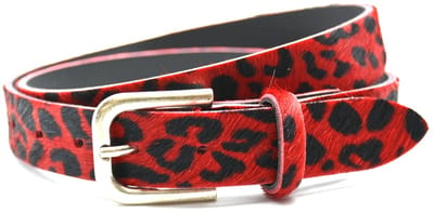 Take-it 3cm smalle riem panter rood 30495 - Maat 85 - Totale lengte riem 100 cm