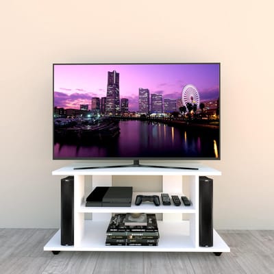 Verrijdbare Servicetafel Hout met Zwenkwielen en Rem