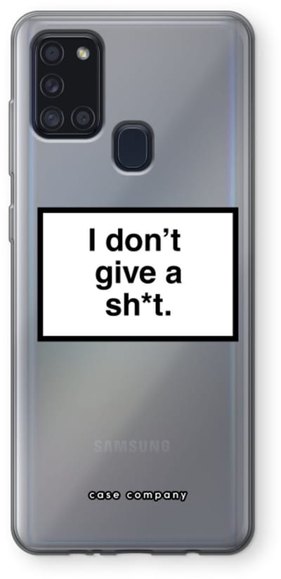 Case Company® - Hoesje geschikt voor Samsung Galaxy A21s hoesje - Don't give a shit - Soft Cover Telefoonhoesje - Bescherming aan alle Kanten en Schermrand