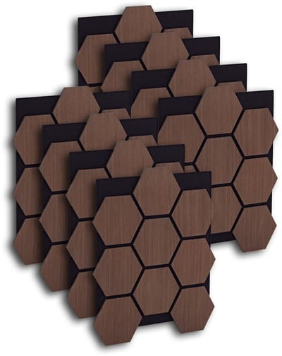 Homestyle4u Akoestisch paneel - 8 stuks - Bruin - Zeshoek