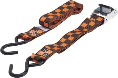 Spanbanden met Ratel - Sjorbanden Bagage - Vracht Zekeren - Cam Gesp Ontwerp - 8 voet 4 stuks - Oranje Zwart