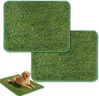 Set van 2 Honden Toilet voor Balkon, Kunstgras Puppy Toilet, Wasbaar en Herbruikbaar, Training Pee Pads voor Kleine Honden, 58.5 x 46 cm, Ideaal voor Binnen en Buiten