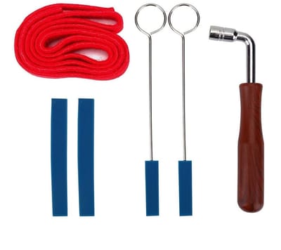 Dailygoods- Piano-stemmingsset 6-delig - Stemband - L-vormige Stemhamer - Dempers met Handgrepen - Piano-stemmingsgereedschap - Hoogwaardige Materialen - Piano Gereedschap