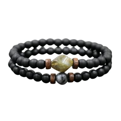 Marama - armbanden set Venice Matte - herenarmband - set van 2 - edelsteen Maansteen