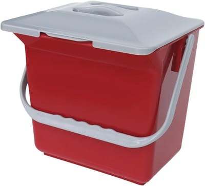 Compostbak Keuken - 6L - Rood - Duurzaam en Handig voor Thuis