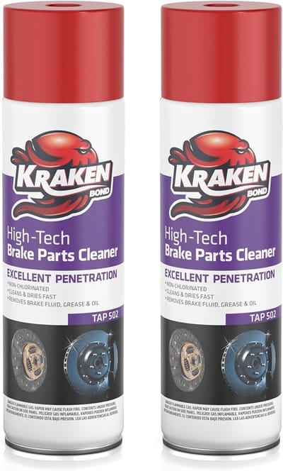 KRAKEN BOND Remreiniger Non-Chlorinated 360 ml – Remmenreiniger Brake cleaner - Sneldrogend & Veilig – Verwijdert Vet, Olie en Remstof – Geschikt voor Auto, Motor en Fiets - 2 Stuks