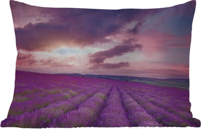 Buitenkussens - Tuin - Lavendel - Paars - Wolken - Bloemen - 50x30 cm