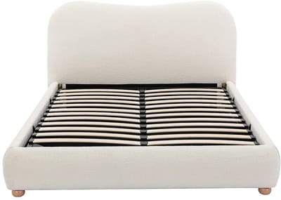 Vente-unique Bed met opbergruimte stof wit 120 x 190 cm