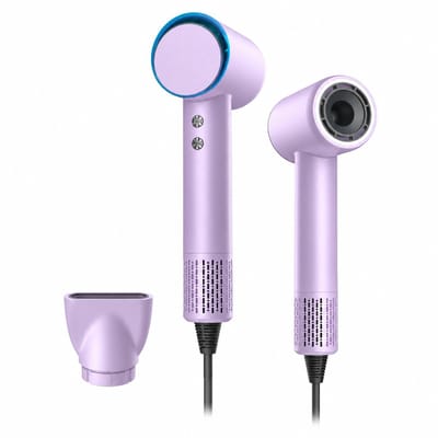 Snelle haardroger - 1600 W - 5 snelheden en warme en koude lucht - met blaasmond voor thuis en salon - 1 stuk