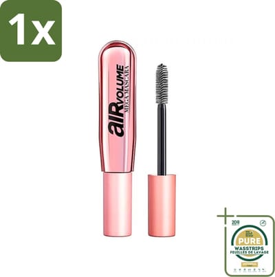 1 x L'Oréal Paris - Mascara - Air Mega Volume - Zwart - 8,7 ml- Mascara Volume - Mega Volume - Mascara Zwart - Mascara Licht - Mascara Comfort