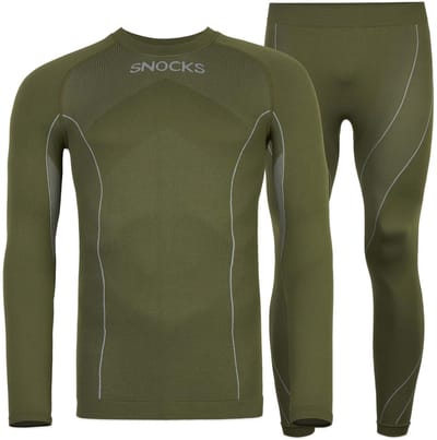 SNOCKS Thermo Ondergoed Heren met Duimgat - Thermoshirt & Thermobroek - Warm & Ademend - Comfortabele Pasvorm - 1 Set