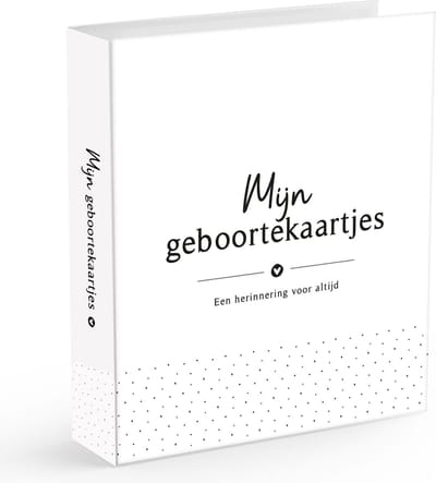 Fyllbooks - Geboortekaartjes Bewaarbundel - Bewaarmap - A5 Formaat - Zwart Wit - Geschikt voor: 30 tot 60 Kaartjes