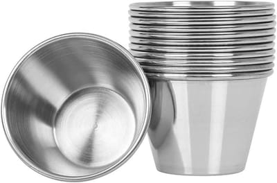 Stainless Steel Flan Mold Set of 12 - 8cm Pudding Molds for Baking