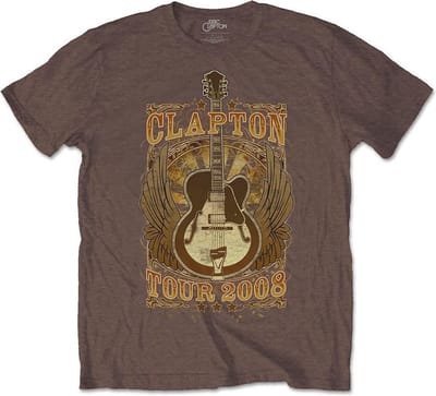 Eric Clapton - Tour 2008 Heren T-shirt - S - Bruin