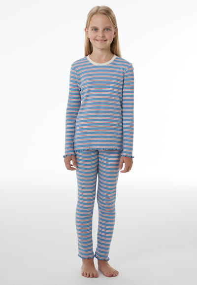 Lange pyjama met dubbelrib en streepjes, air - Nightwear 98