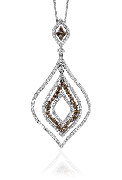 Orphelia Silver 925 Zh-7043 Pendant With Chain White/Brown Zirconium