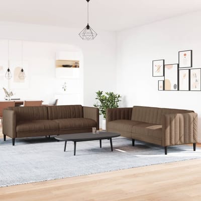 vidaXL - 2-delige - Loungeset - stof - bruin
