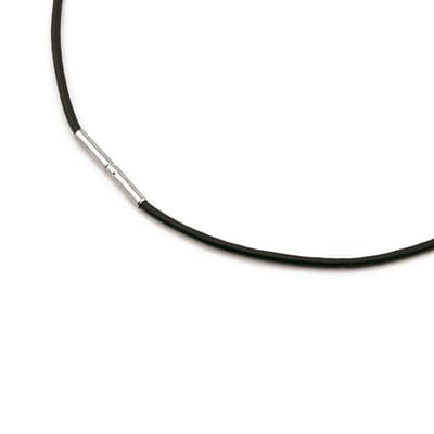 Boccia Titanium 0805-02 Collier - Leer en Titanium - Zwart