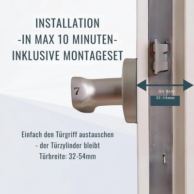 Smart Handle Vingerafdruk Elektronisch Deurslot Vingerafdruk en Smartphone Slot Compatibel met Alexa en Google Home Opening via Bluetooth Zwart