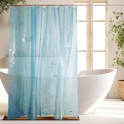 Dailygoods- Douchegordijn Waterdicht 180x200 cm - Douchegordijn Ringen - Badgordijn met Gewichtmagneet - Wasbaar - EVA/PE Materiaal - Semi-transparant